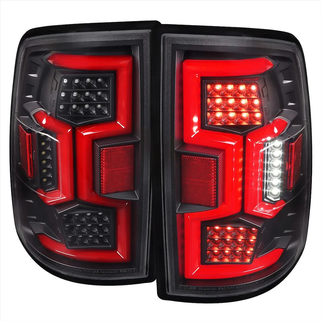 LT-RAM1925JRLD-SQ-TM – SPEC-D TUNIN Tail Light Assembly, LED Clear Lens With Red Reflector Black Housing Red Brake Li...